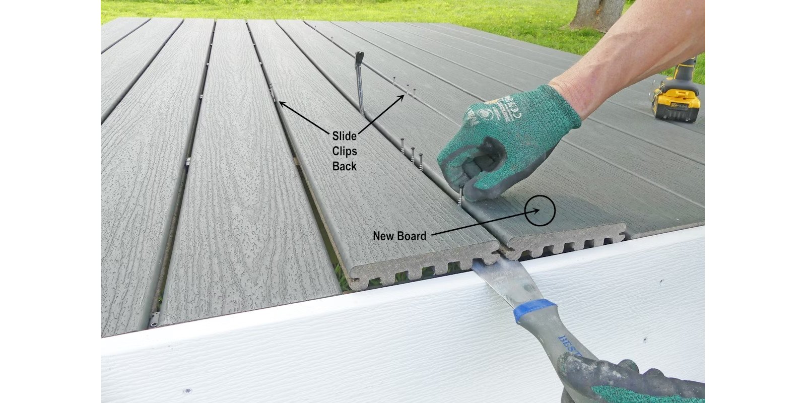 Loosening Clips Holding the Old Board In Place 